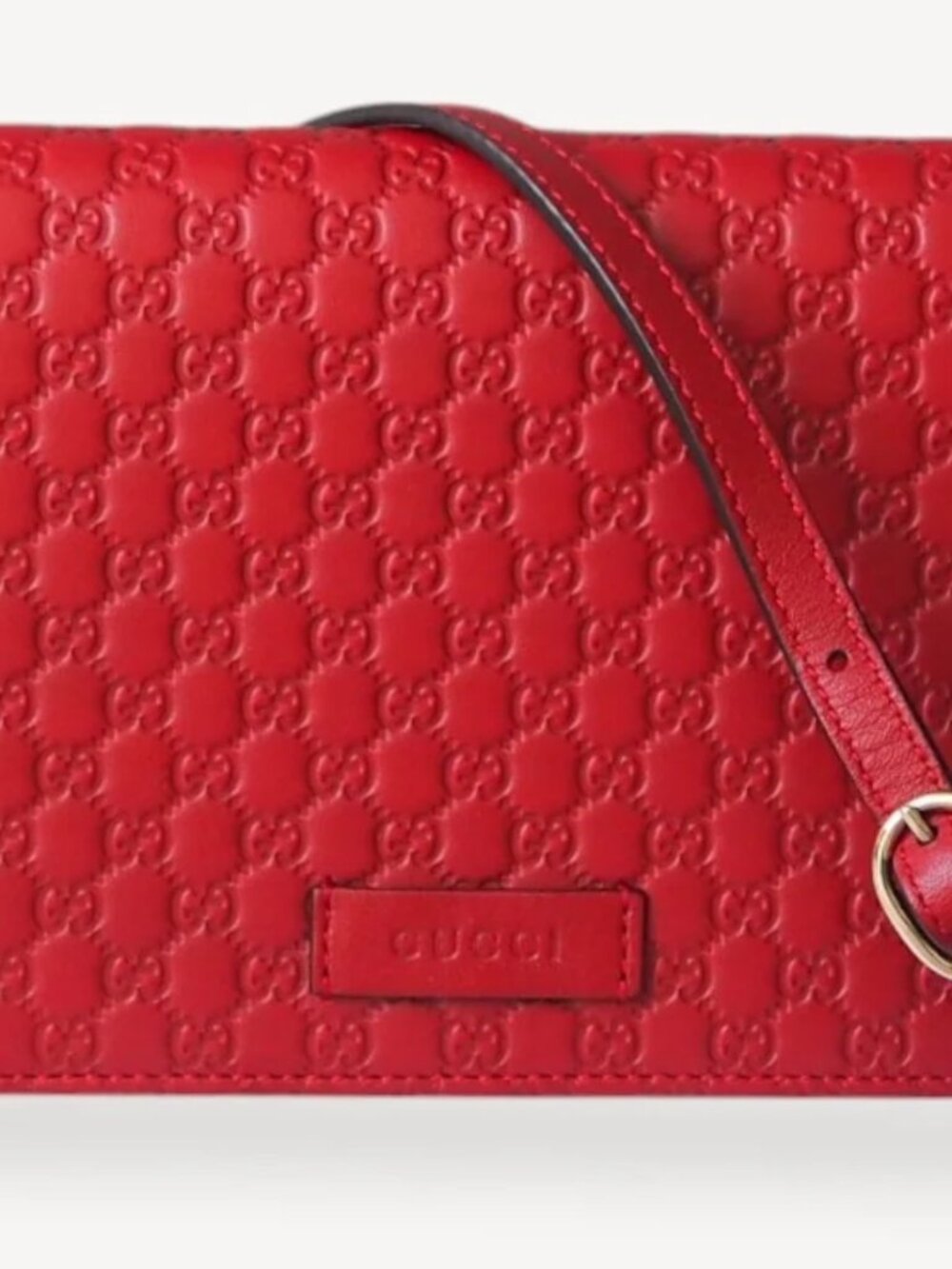 GUCCI Microguccissima Shoulder Bag Wallet in Red